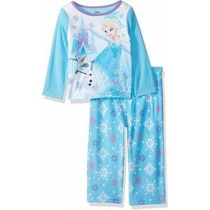 Disney Frozen Toddler Girls Elsa 2-Piece Fleece Pajama Set Blue Printed 2T